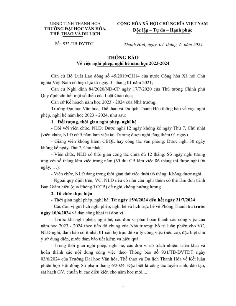 THÔNG BÁO VỀ VIỆC NGHỈ PHÉP, NGHỈ HÈ NĂM HỌC 2023 - 2024-hình ảnh-0.jpg