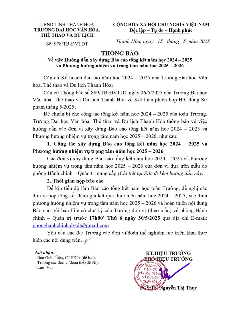 THÔNG BÁO Về việc Hướng dẫn xây dựng Báo cáo tổng kết năm học 2024 – 2025 (1)_page-0001.jpg